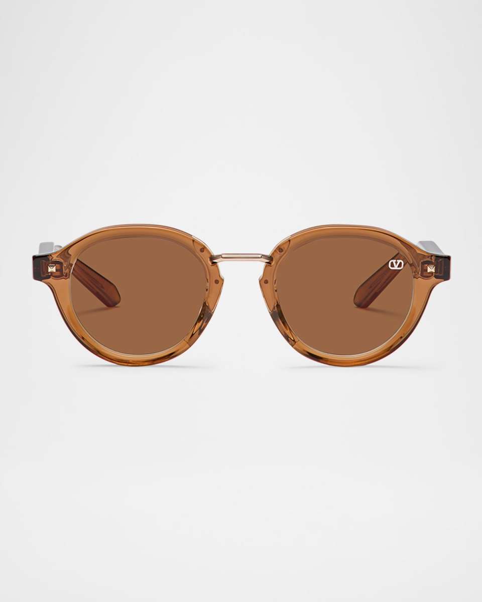 V-Essential IV Acetate & Titanium Round Sunglasses
